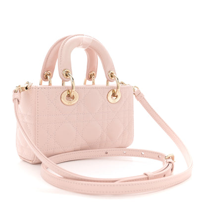 Christian Dior Lambskin Cannage Micro Lady D-Joy Powder Pink 2 of 10