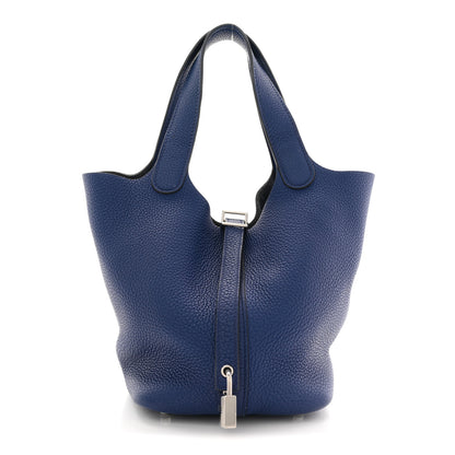 Hermes Taurillon Clemence Picotin Lock 18 PM Bleu Saphir 1 of 11