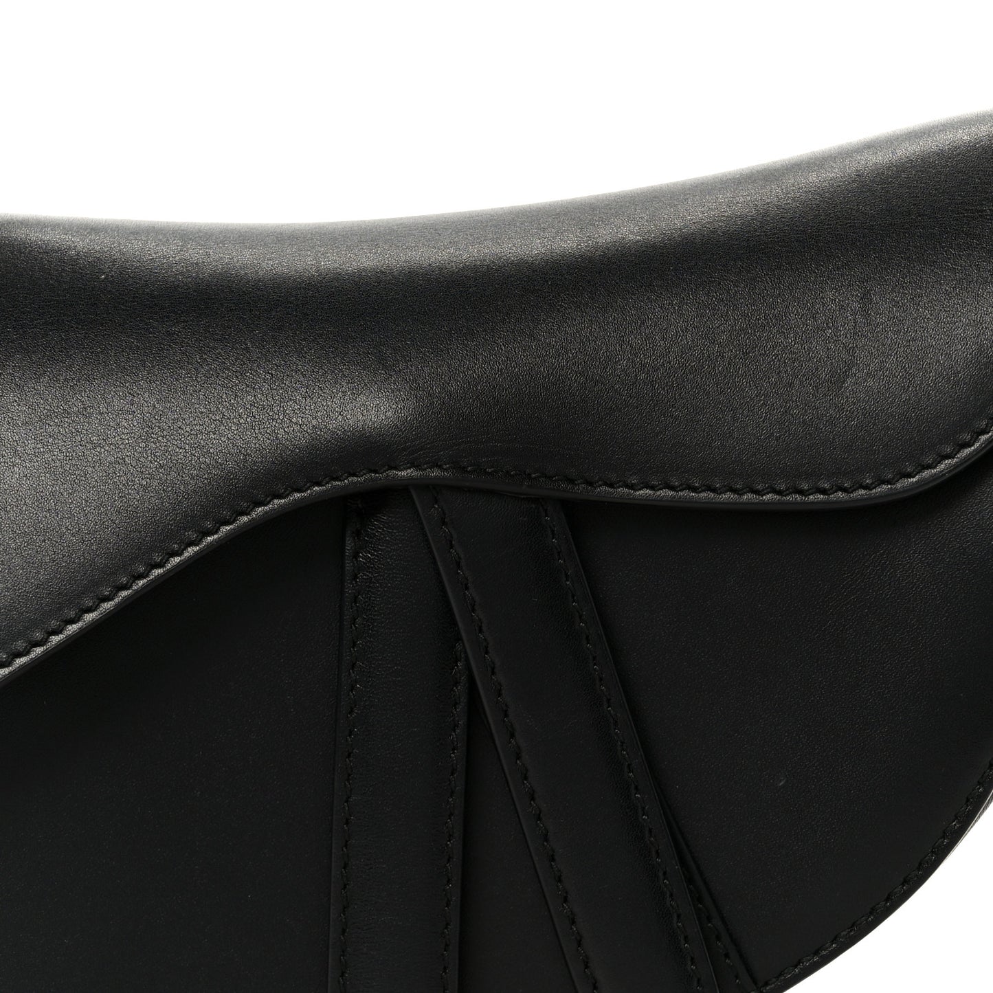 Supple Calfskin Mini Saddle Bag Black