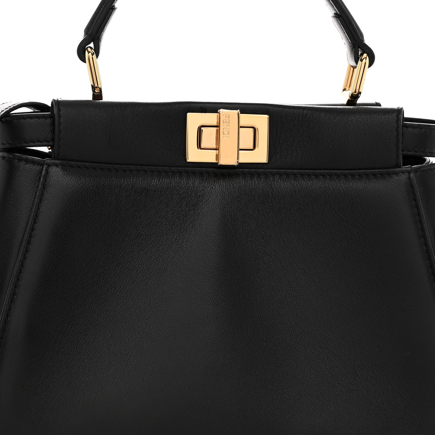 Fendi Nappa Mini Peekaboo Iconic Satchel Black 8 of 10