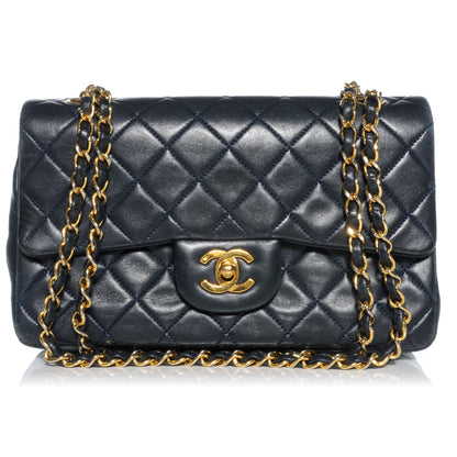 Chanel Lambskin Small Double Flap Navy 1 of 9