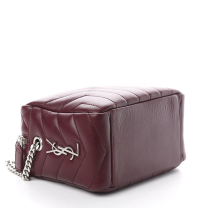 Saint Laurent Calfskin Y Quilted Monogram Small Loulou Bowling Bag Rouge Legion 3 of 8