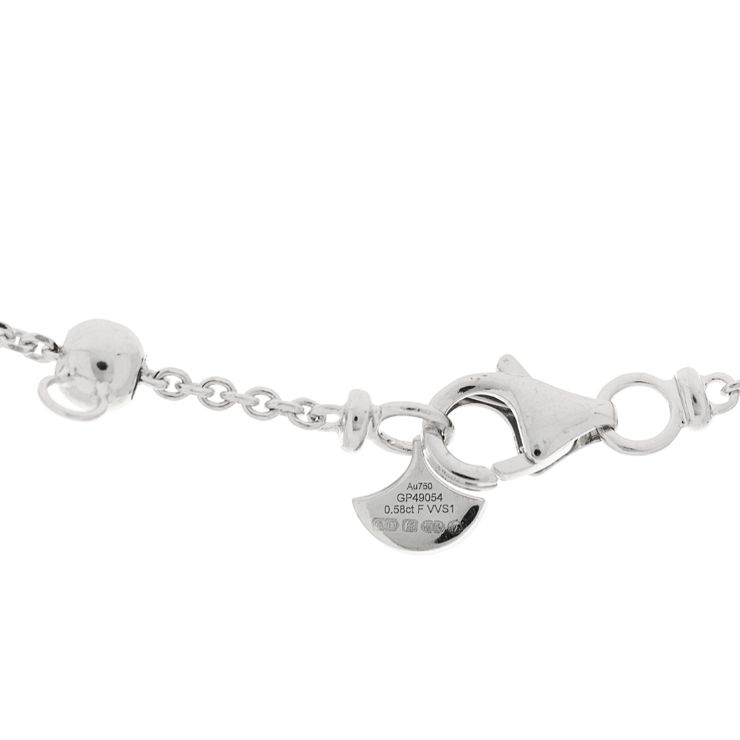 Graff 18K White Gold Diamond .58ct Laurence Graff Signature Solitaire Pendant Necklace 4 of 6