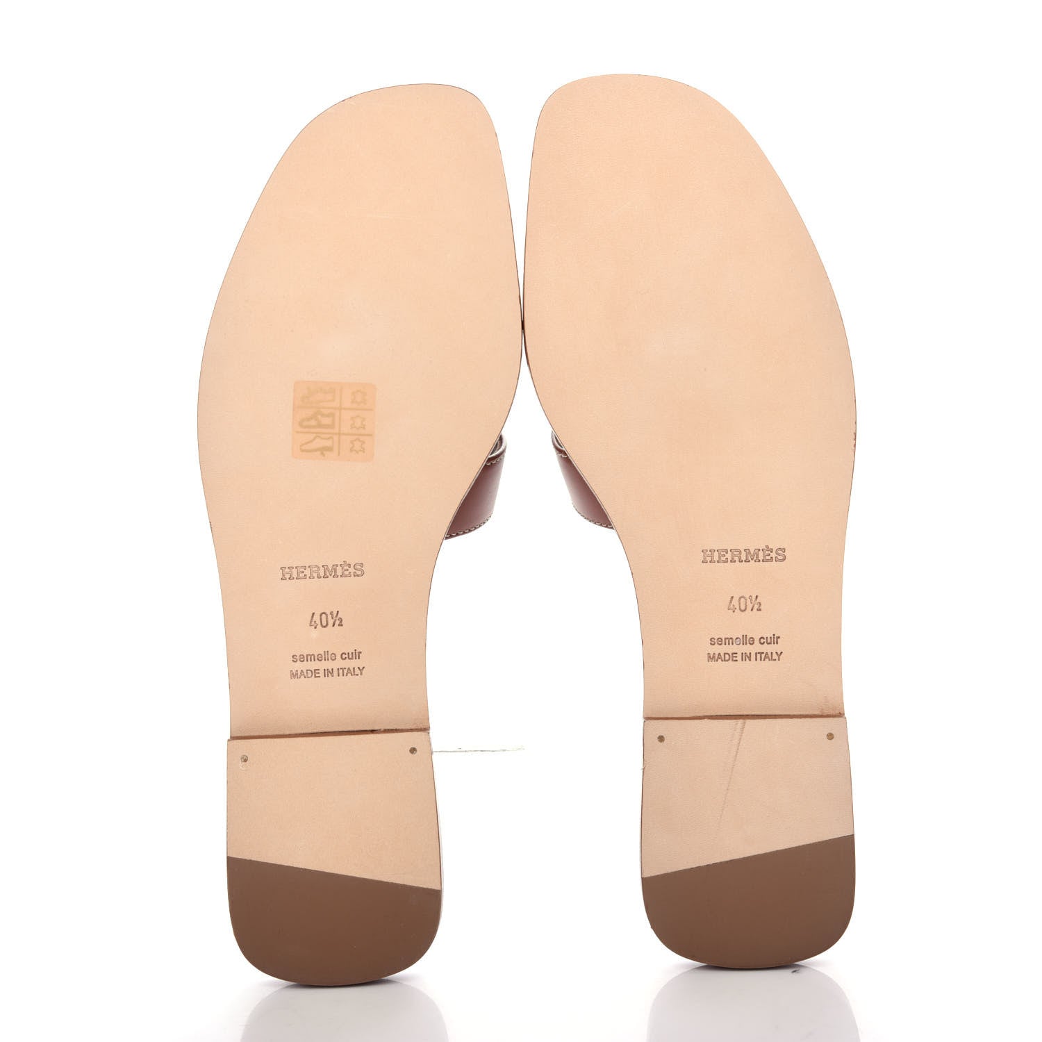 Hermes Box Calfskin Oran Sandals 40.5 Gold 6 of 11