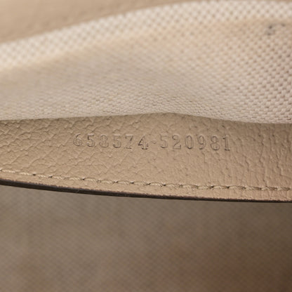 Gucci GG Supreme Monogram Textured Dollar Calfskin Web Mini Horsebit 1955 Shoulder Bag Beige Mystic White Oatmeal 6 of 19