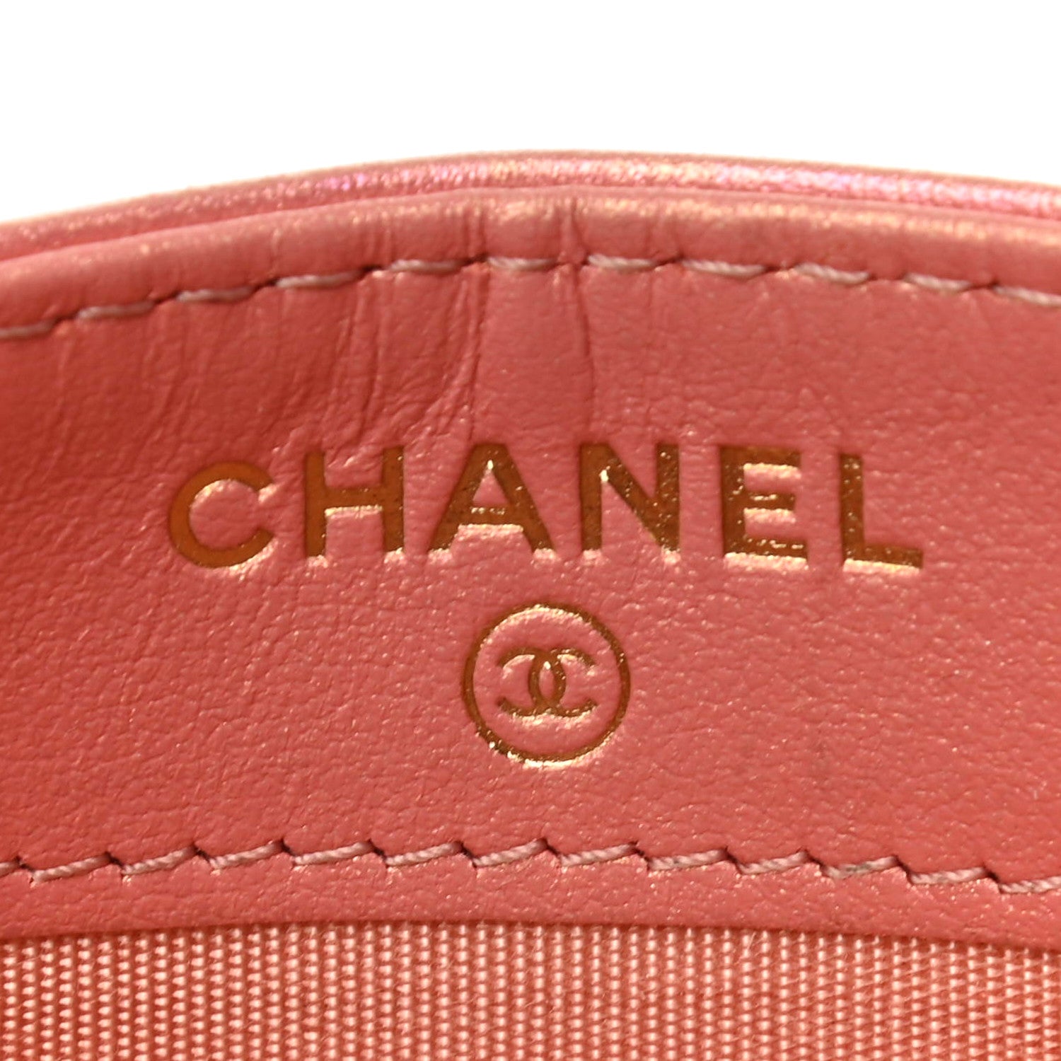 Chanel Iridescent Calfskin Quilted Chanel 19 Card Holder Pink 6 of 7