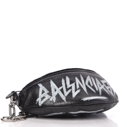 Balenciaga Agneau Arena Graffiti All Over XS Souvenir Belt Bag Black White 4 of 9