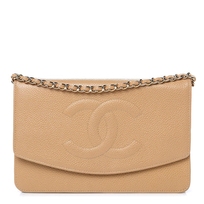 Chanel Caviar Timeless CC Wallet On Chain WOC Beige 1 of 14