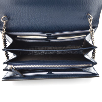 Gucci Dollar Calfskin Crystal Mini Dionysus Chain Wallet Blue Agata Black Diamond 7 of 10
