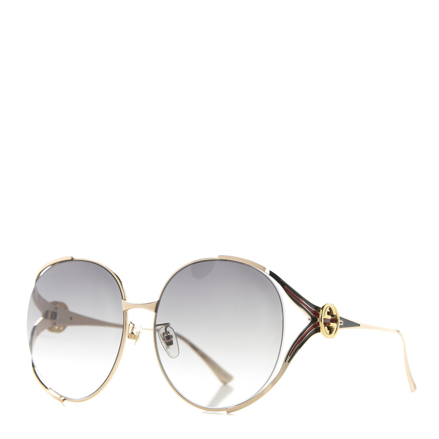 Metal Oversized Round Frame GG0225S Sunglasses Gold