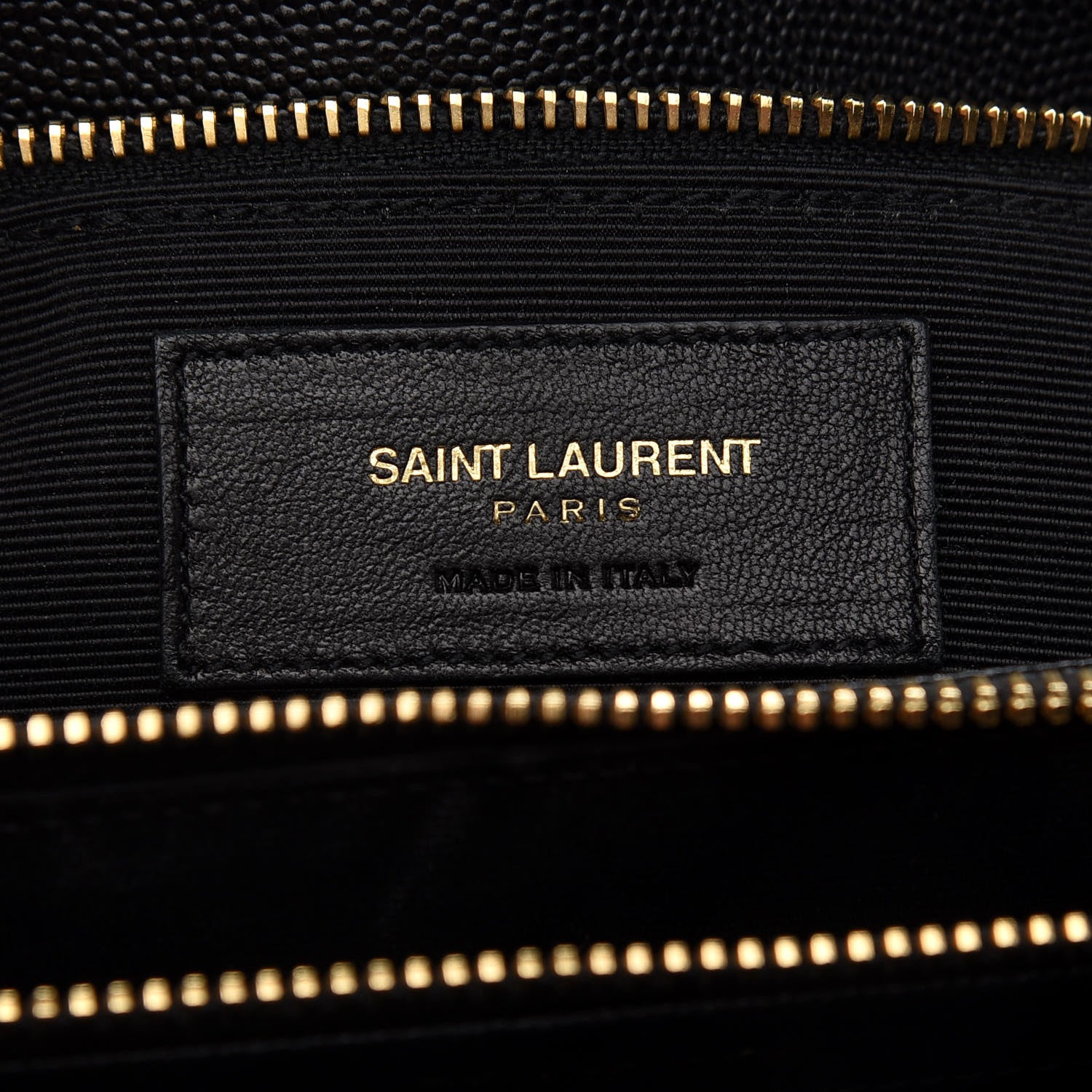 Saint Laurent Grain De Poudre Matelasse Chevron Monogram Shopping Bag Black 6 of 10