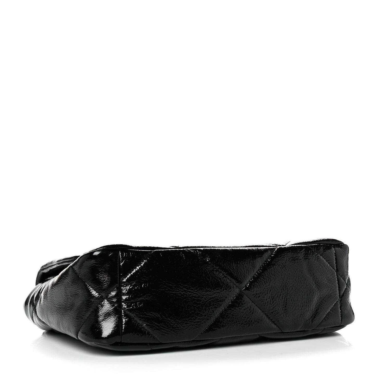 Shiny Crumpled Calfskin Quilted Medium Chanel 19 Flap Black