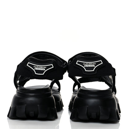 Prada Rubber Nylon Velcro Womens Cloudbust Thunder 50mm Sandals 38.5 Black 5 of 8