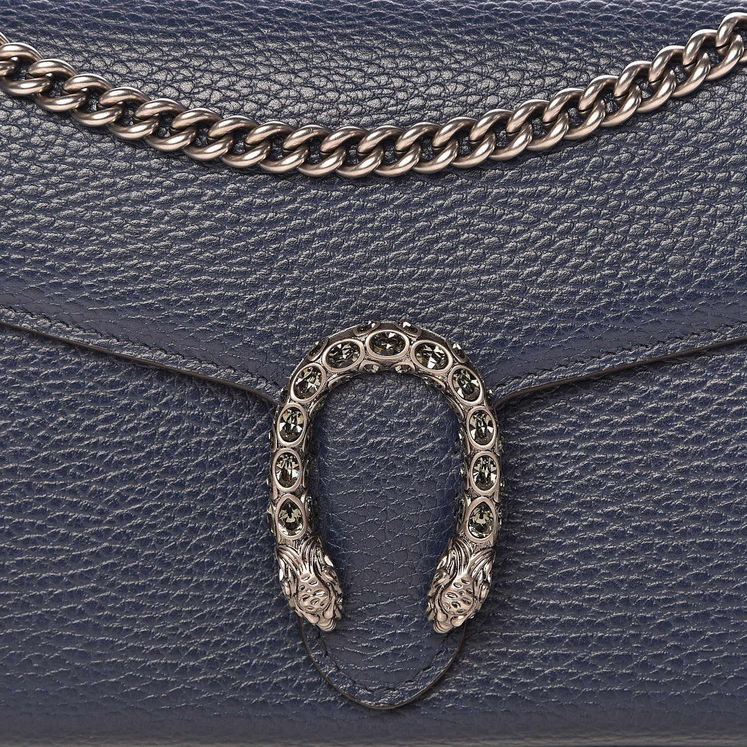 Gucci Dollar Calfskin Crystal Mini Dionysus Chain WalletCalfskin Mini Dionysus Chain Wallet Blue Agata Black Diamond 11 of 11