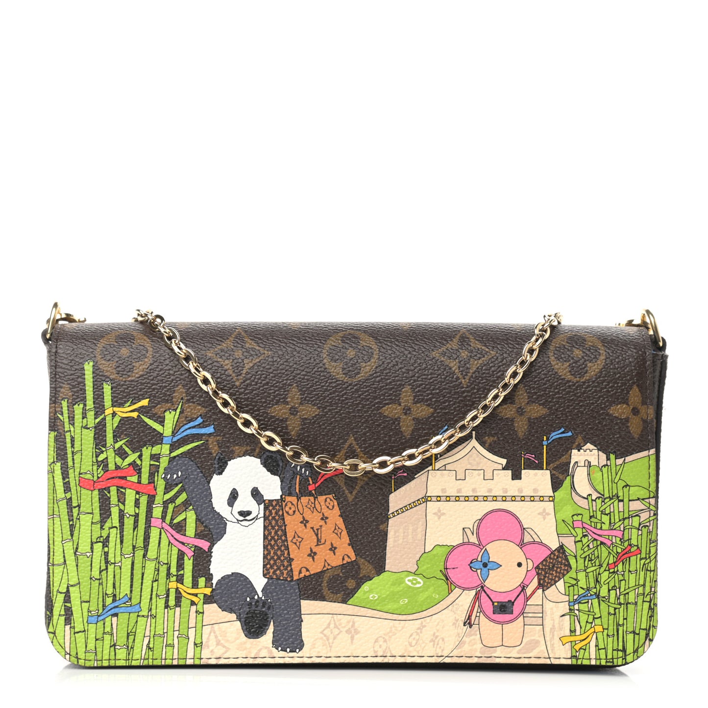 Monogram 2021 Christmas Animation China Wall Pochette Felicie Chain Wallet Myosotis Blue