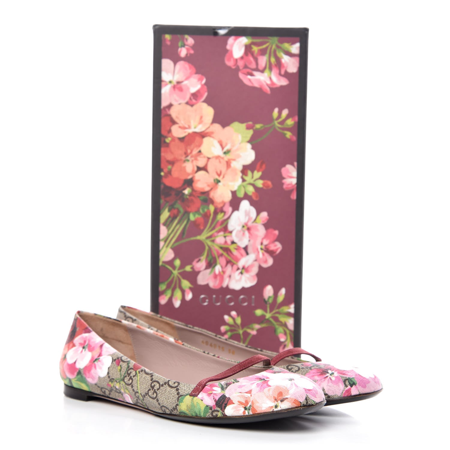 Gucci GG Supreme Monogram Blooms Ballet Flats 38 Beige Multicolor Dry Rose 14 of 14