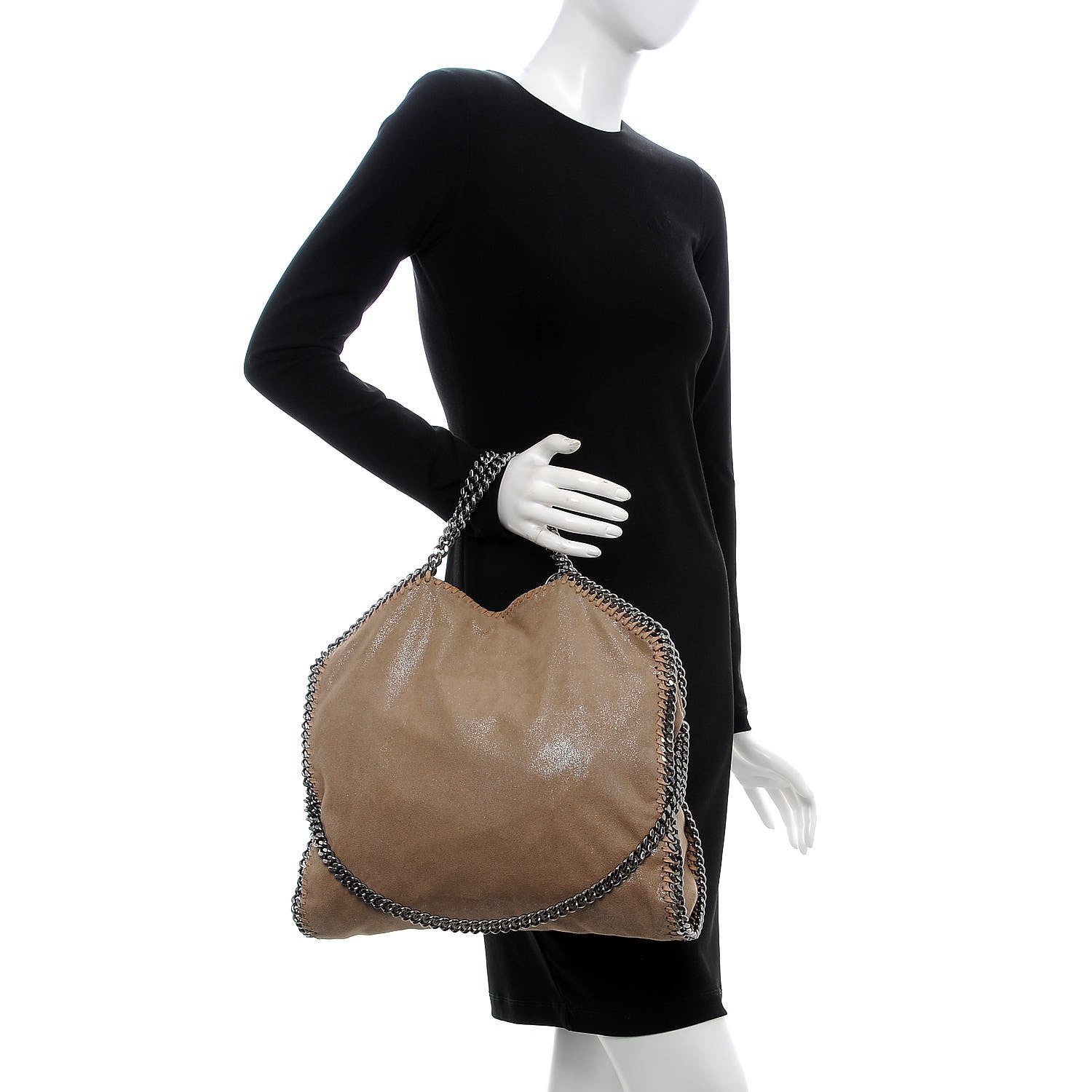 Stella McCartney Shaggy Deer Falabella Fold Over Tote Taupe 2 of 9