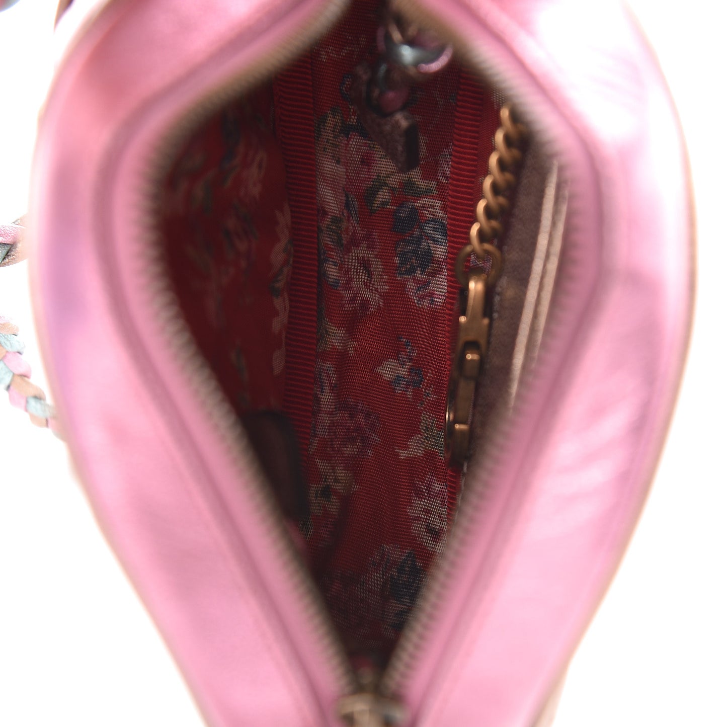 Laminated Nappa Trapuntata Mini Zumi Dome Shoulder Bag Rosa Lago Rame