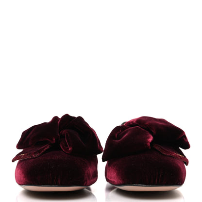 Prada Velluto Ballerina Flats 37.5 Bordeaux 3 of 10