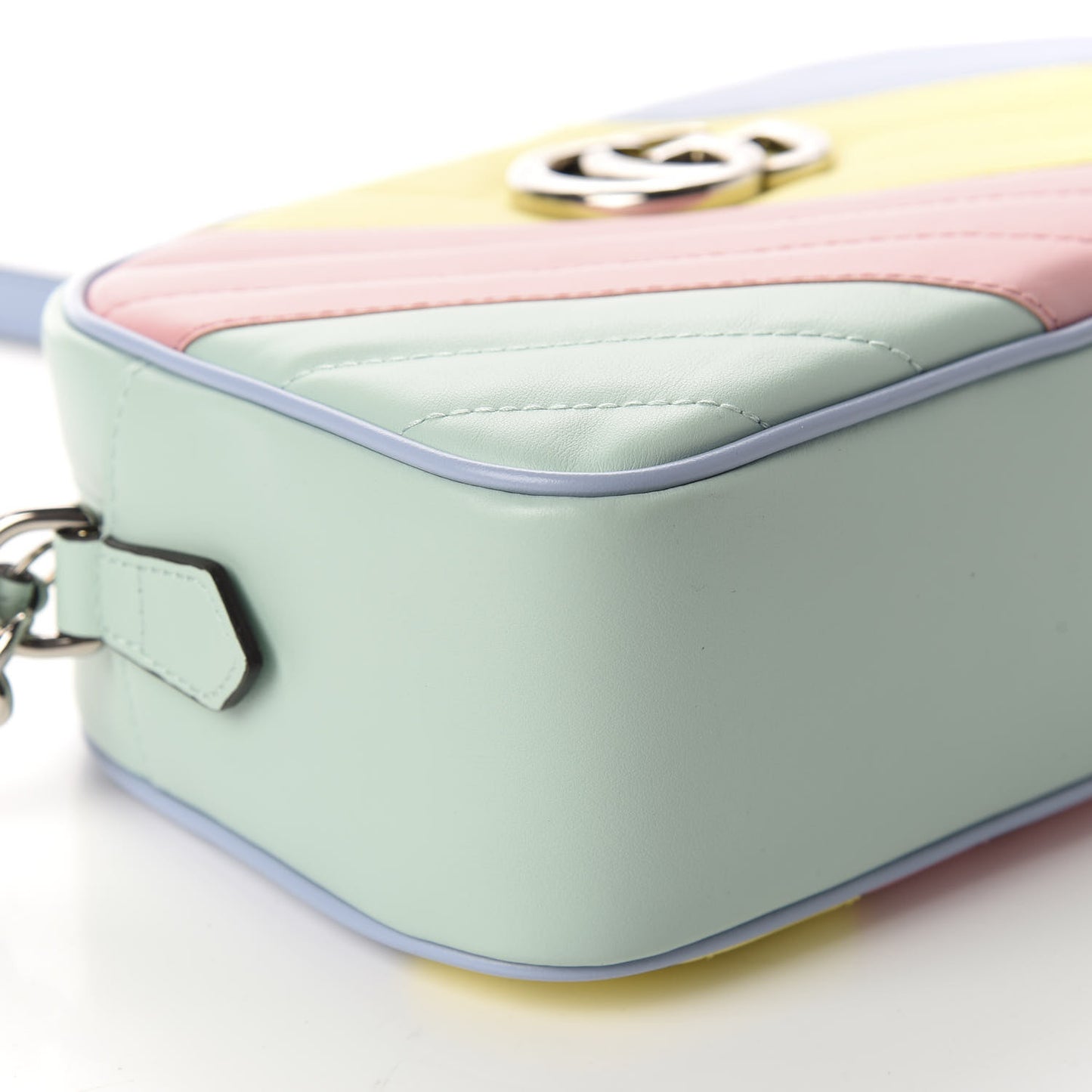 Calfskin Matelasse Diagonal Small GG Marmont Chain Shoulder Bag Multicolor Pastel