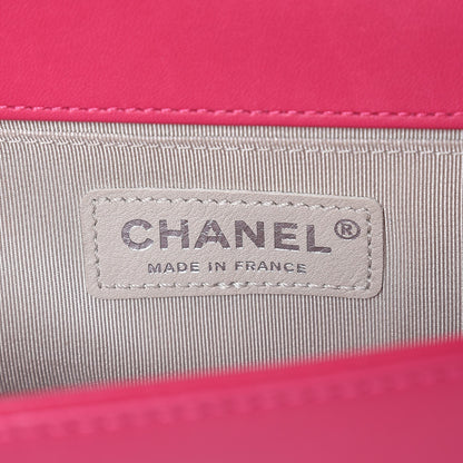 Chanel Lambskin Quilted Boy Flap Clutch Fuchsia 6 of 8