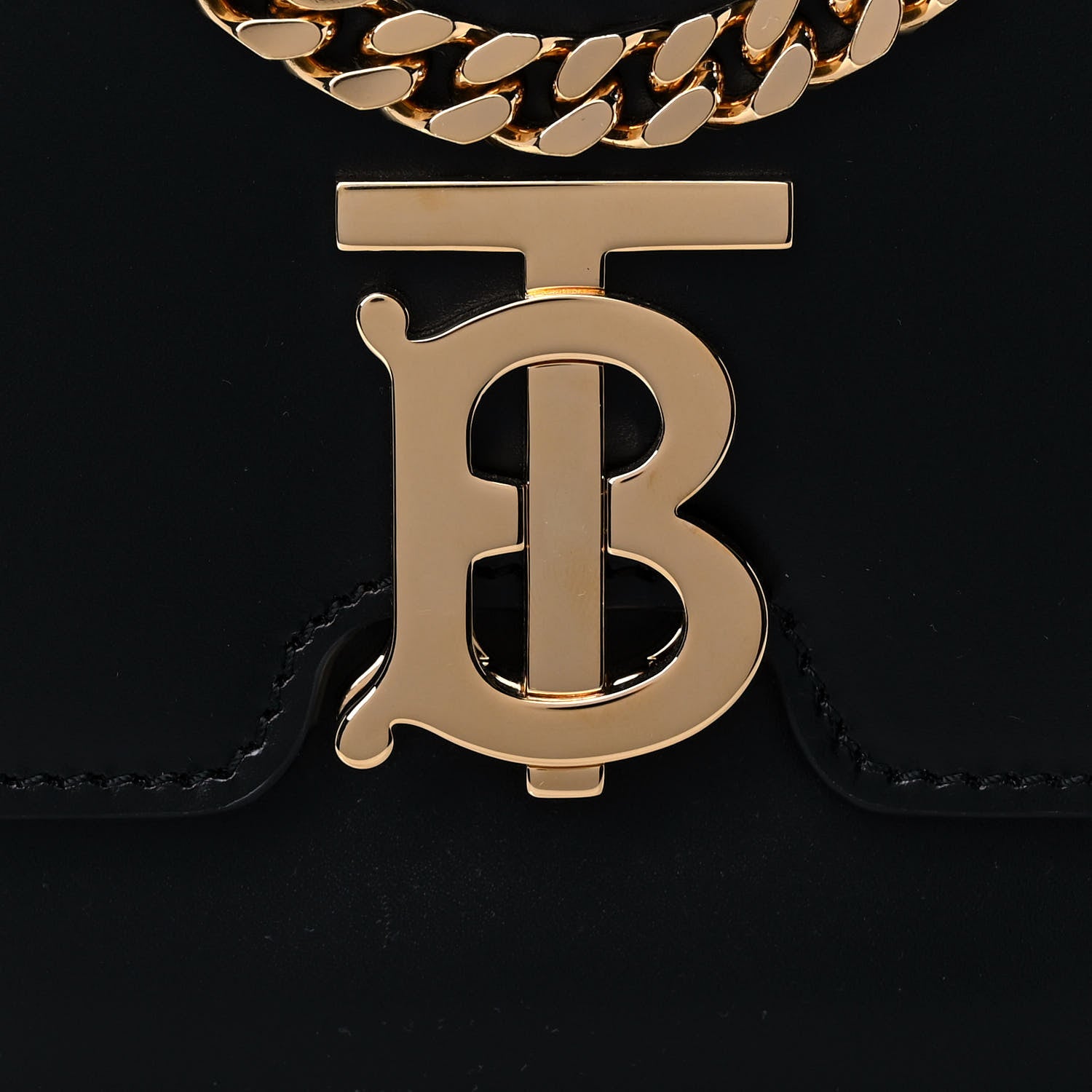 Burberry Calfskin Gorilla Print Small TB Bag Black 7 of 13