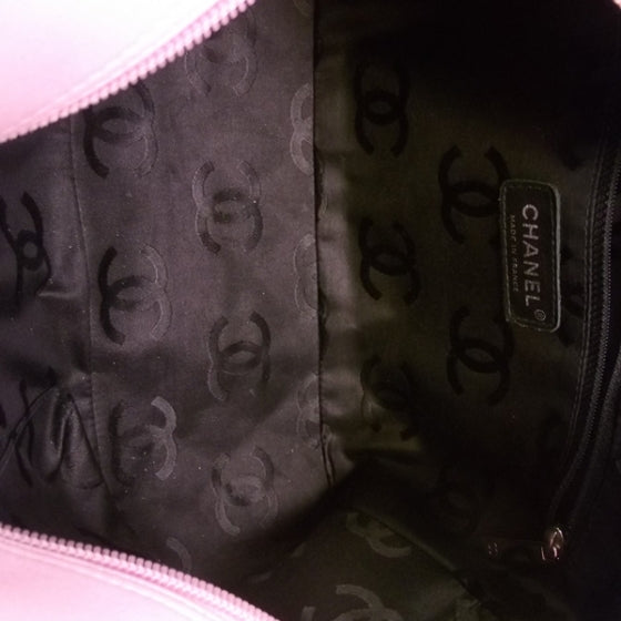 Calfskin Quilted Large Cambon Bowler Pink Black
