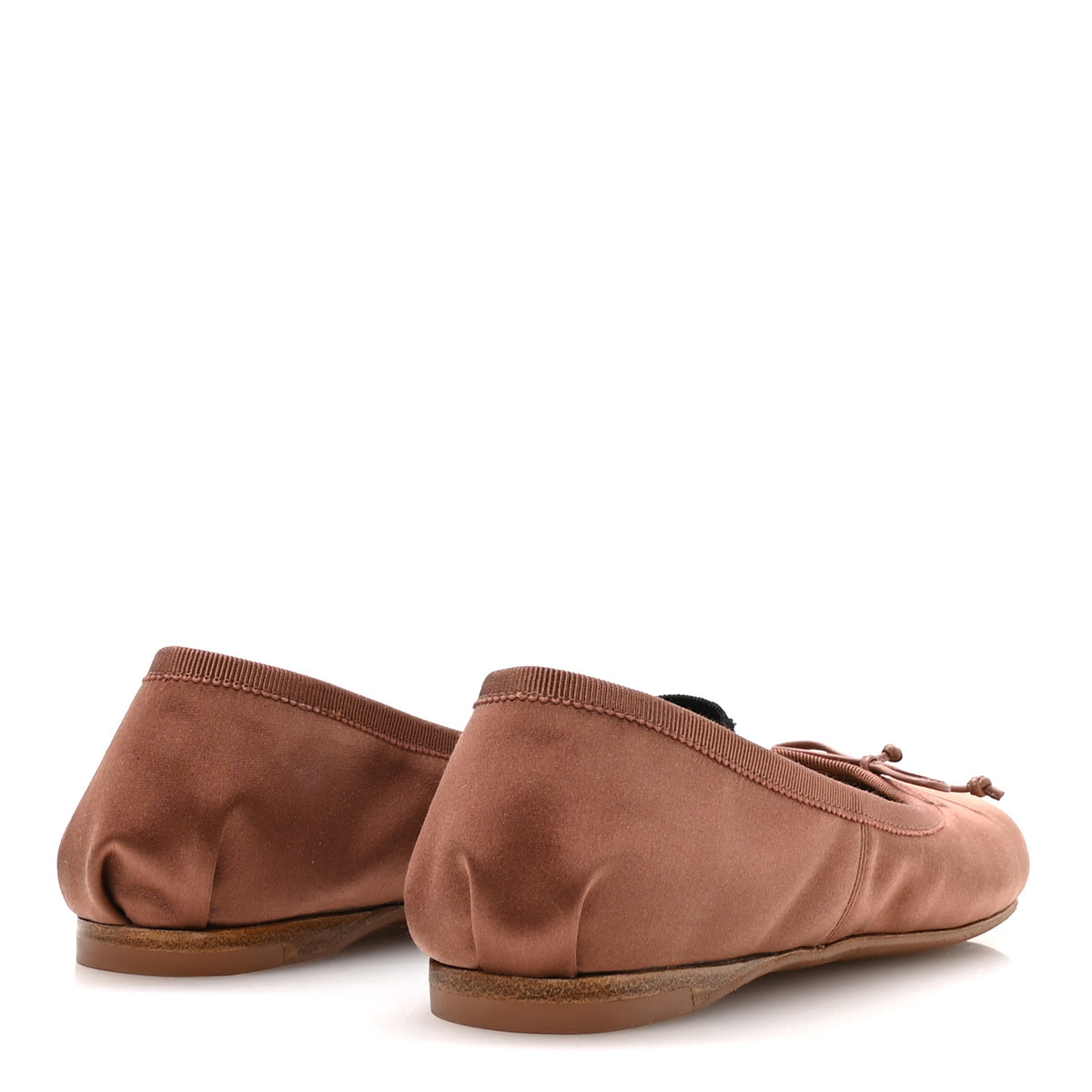 Miu Miu Satin Logo Ballerina Flats 35.5 Cacao 5 of 10