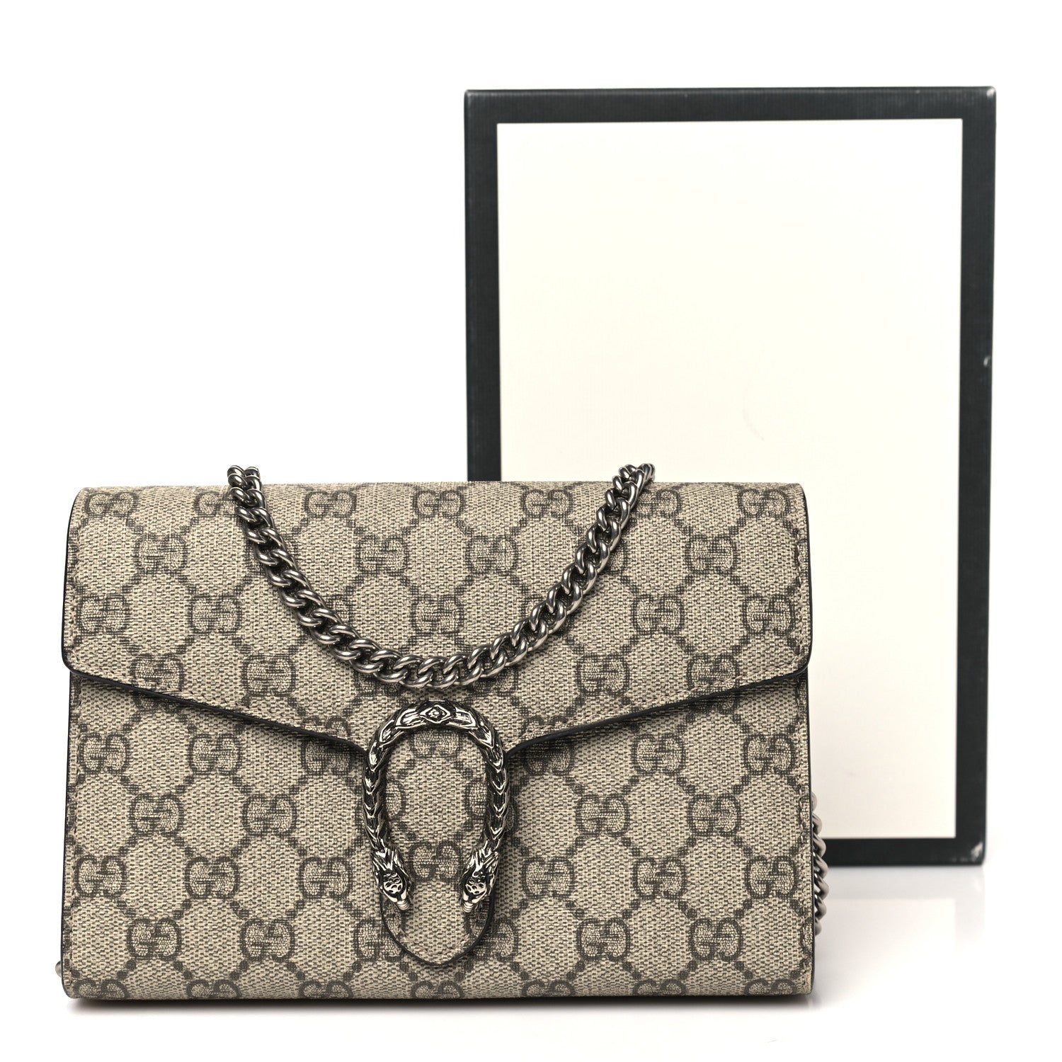 Gucci GG Supreme Monogram Mini Dionysus Chain Wallet Beige Taupe 11 of 11