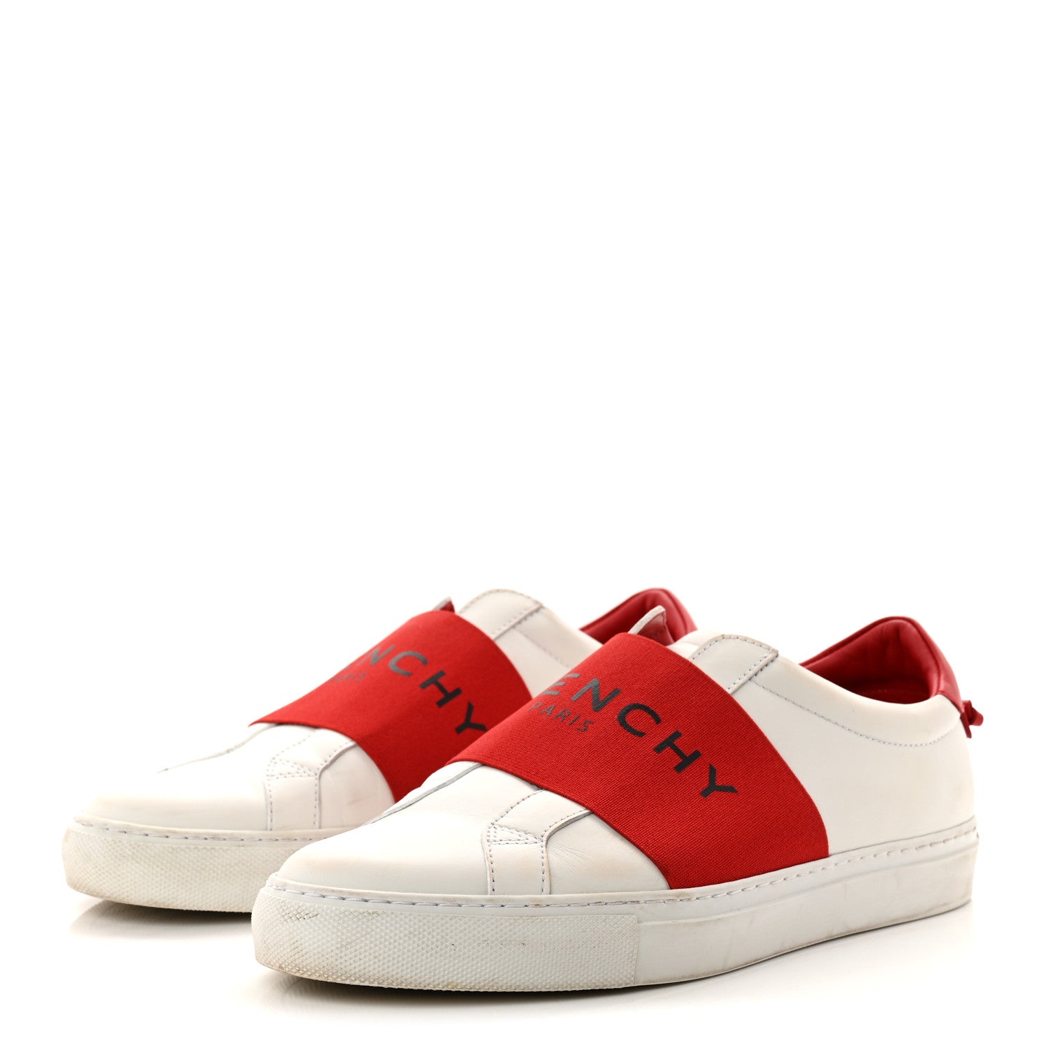 Givenchy Calfskin Band Logo Womens Urban Street Sneakers 40 White Red 4 of 9