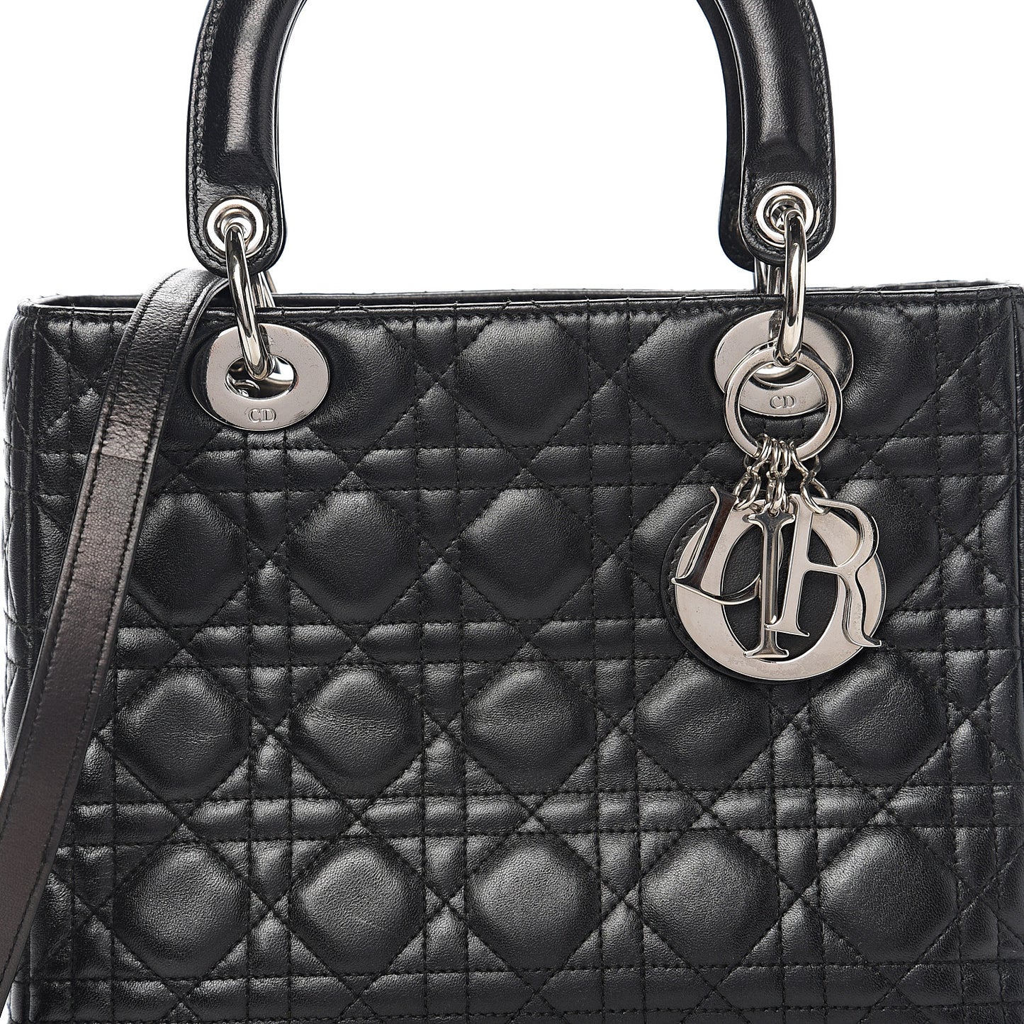 Lambskin Cannage Medium Lady Dior Black