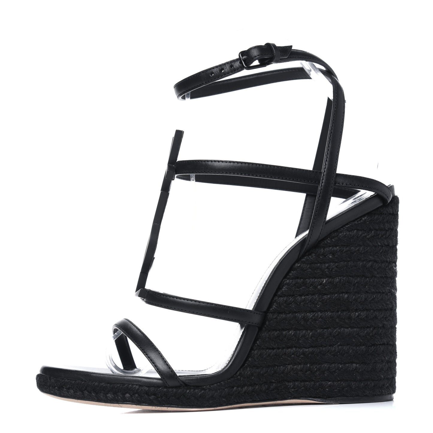 Calfskin Cassandra Espadrille 105 Wedges 37.5 Black