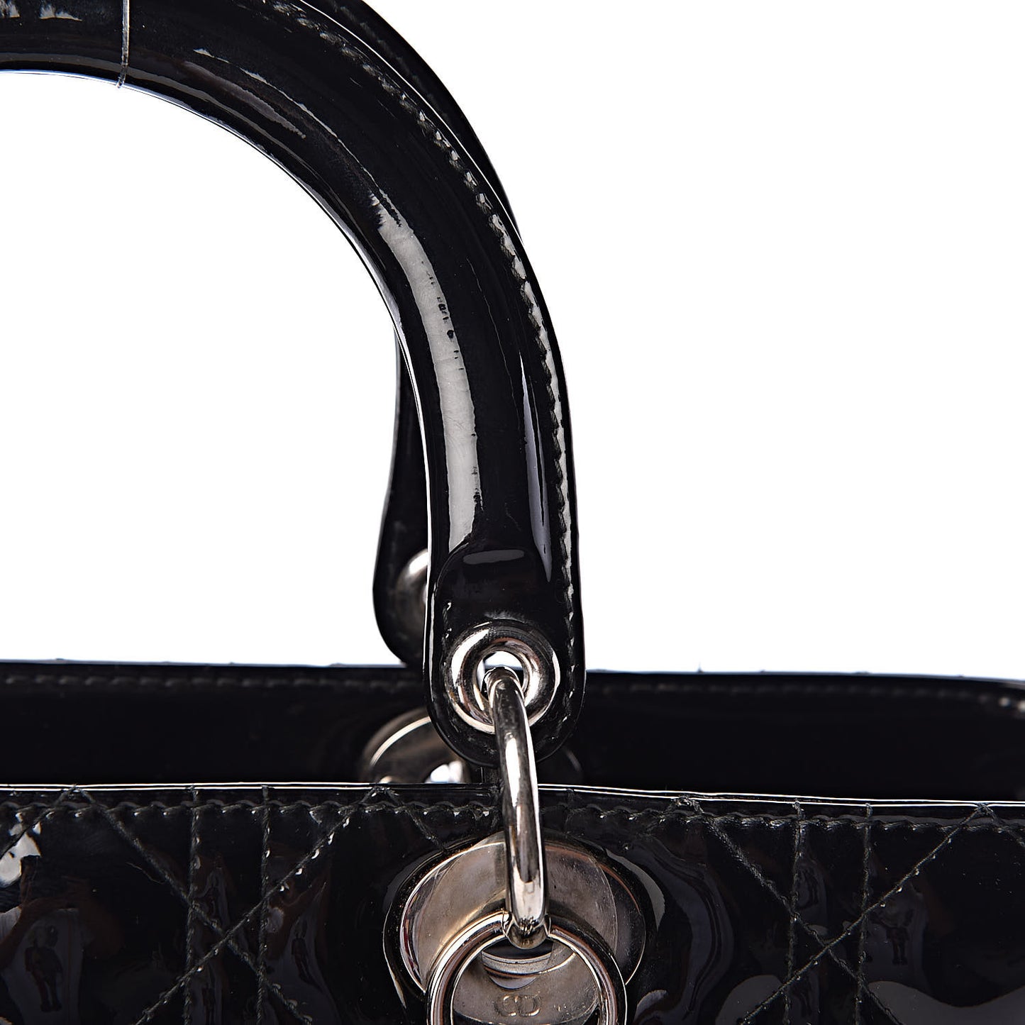 Patent Cannage Large Lady Dior Black