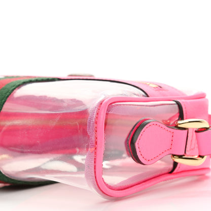 Gucci Vinyl Web Mini Ophidia Transparent Shoulder Bag Fluorescent Fuchsia 10 of 12