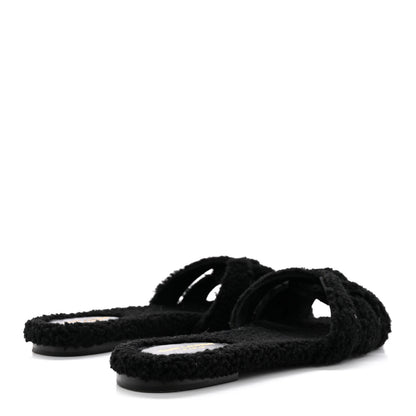 Saint Laurent Shearling Tribute Flat Mules 38.5 Black 4 of 13