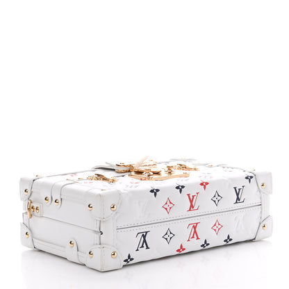 Louis Vuitton Lambskin Embossed Monogram Petite Malle Red White Blue 4 of 10