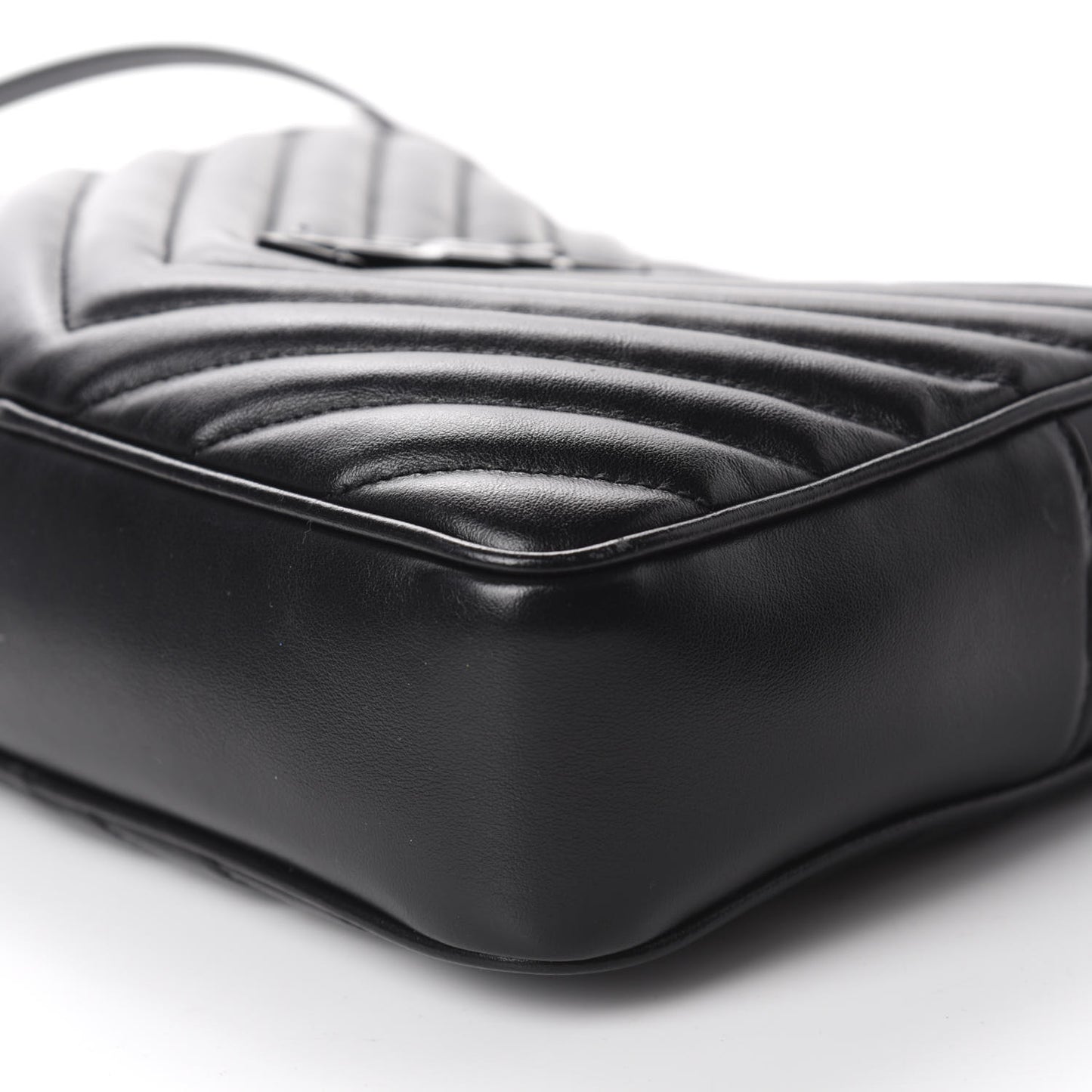 Calfskin Matelasse Monogram Lou Camera Bag Black