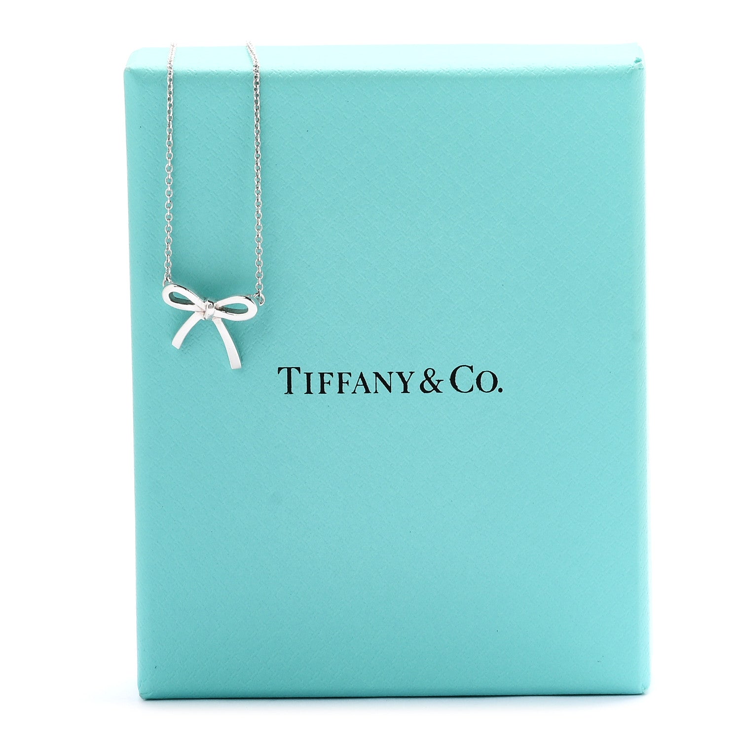 Tiffany Sterling Silver Small Bow Pendant Necklace 6 of 6