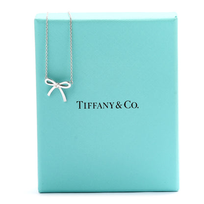 Tiffany Sterling Silver Small Bow Pendant Necklace 6 of 6