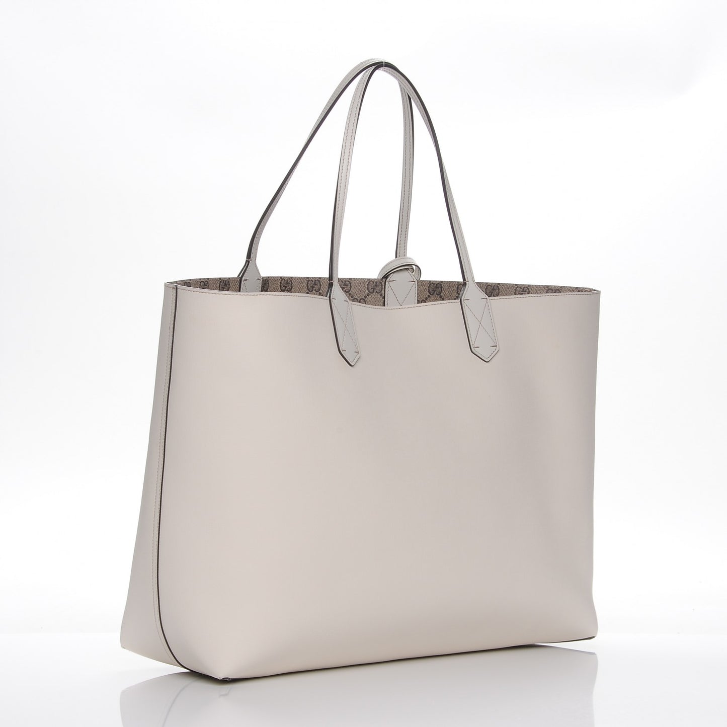 Calfskin GG Supreme Monogram Large Reversible Tote White