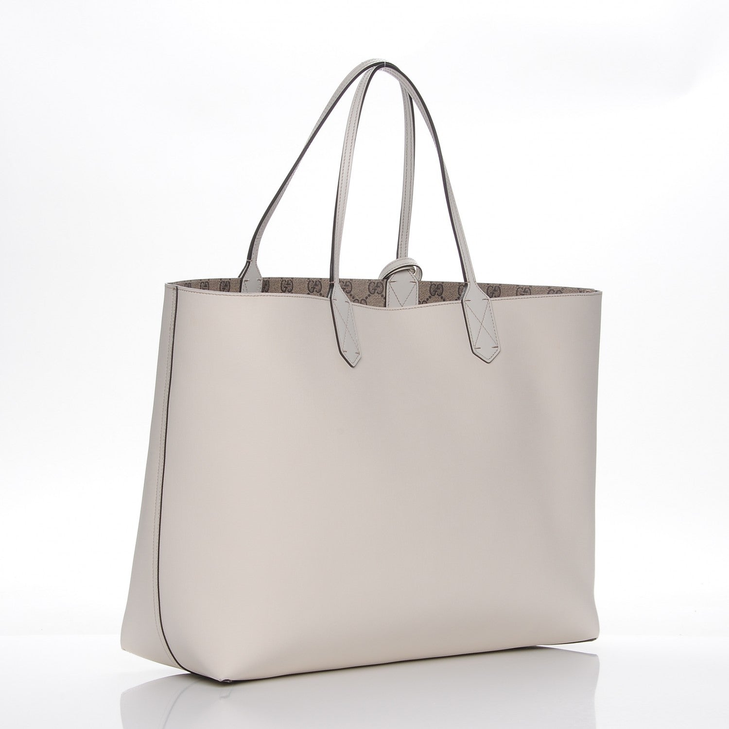 Gucci Calfskin GG Supreme Monogram Large Reversible Tote White 7 of 10