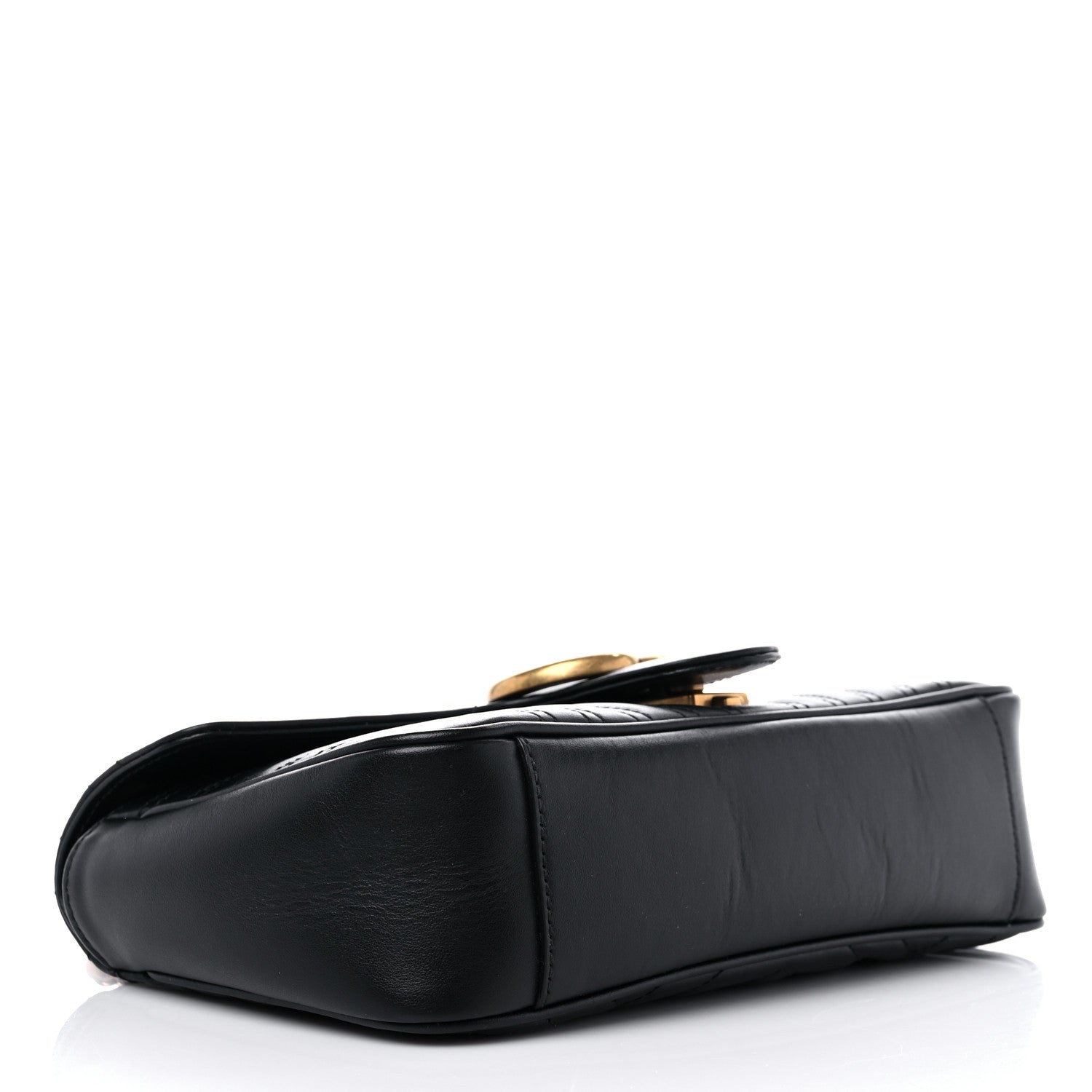 Gucci Calfskin Matelasse Small GG Marmont Shoulder Bag Black 4 of 12
