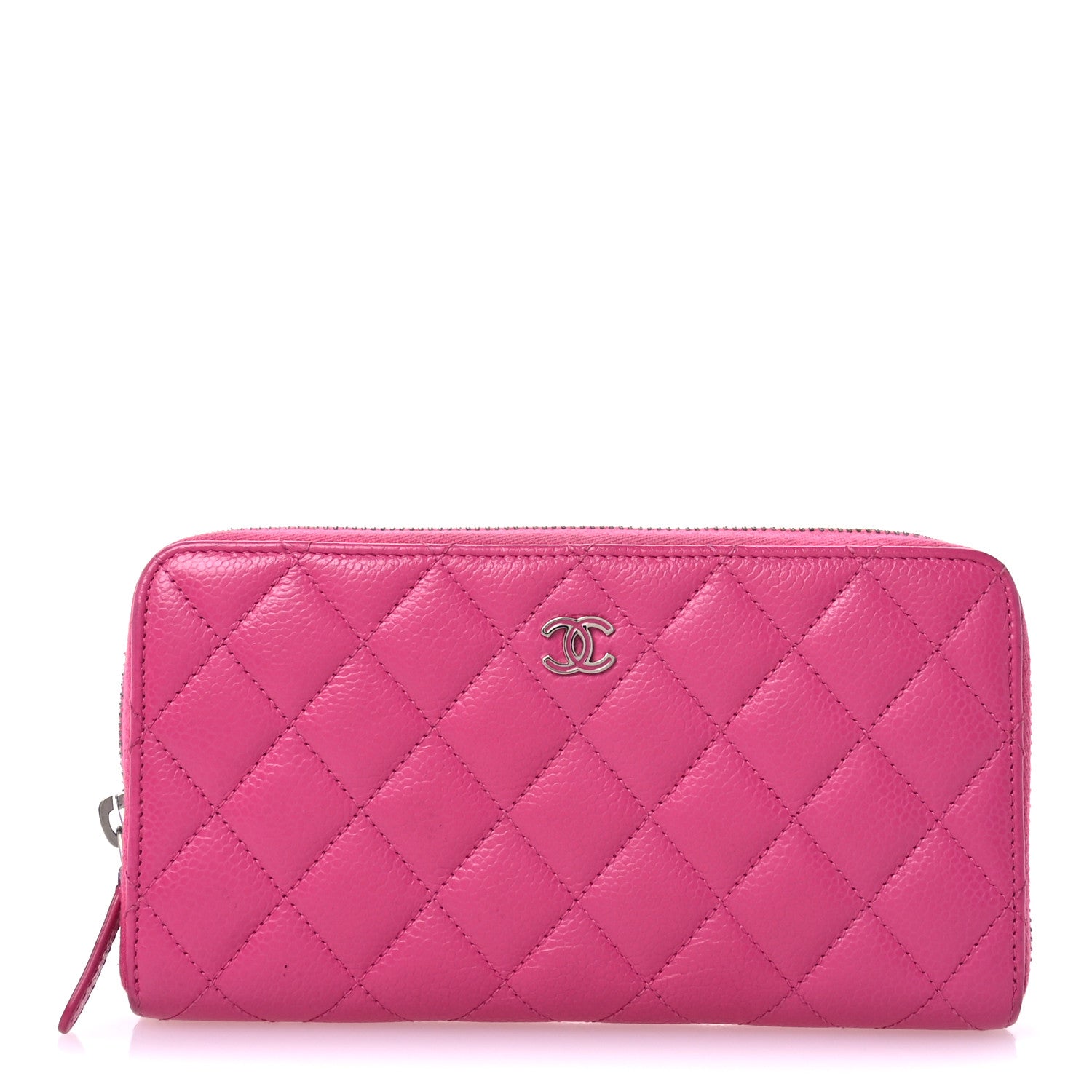 Chanel Caviar Quilted Large Gusset Zip Around Wallet Pink 1 of 9
