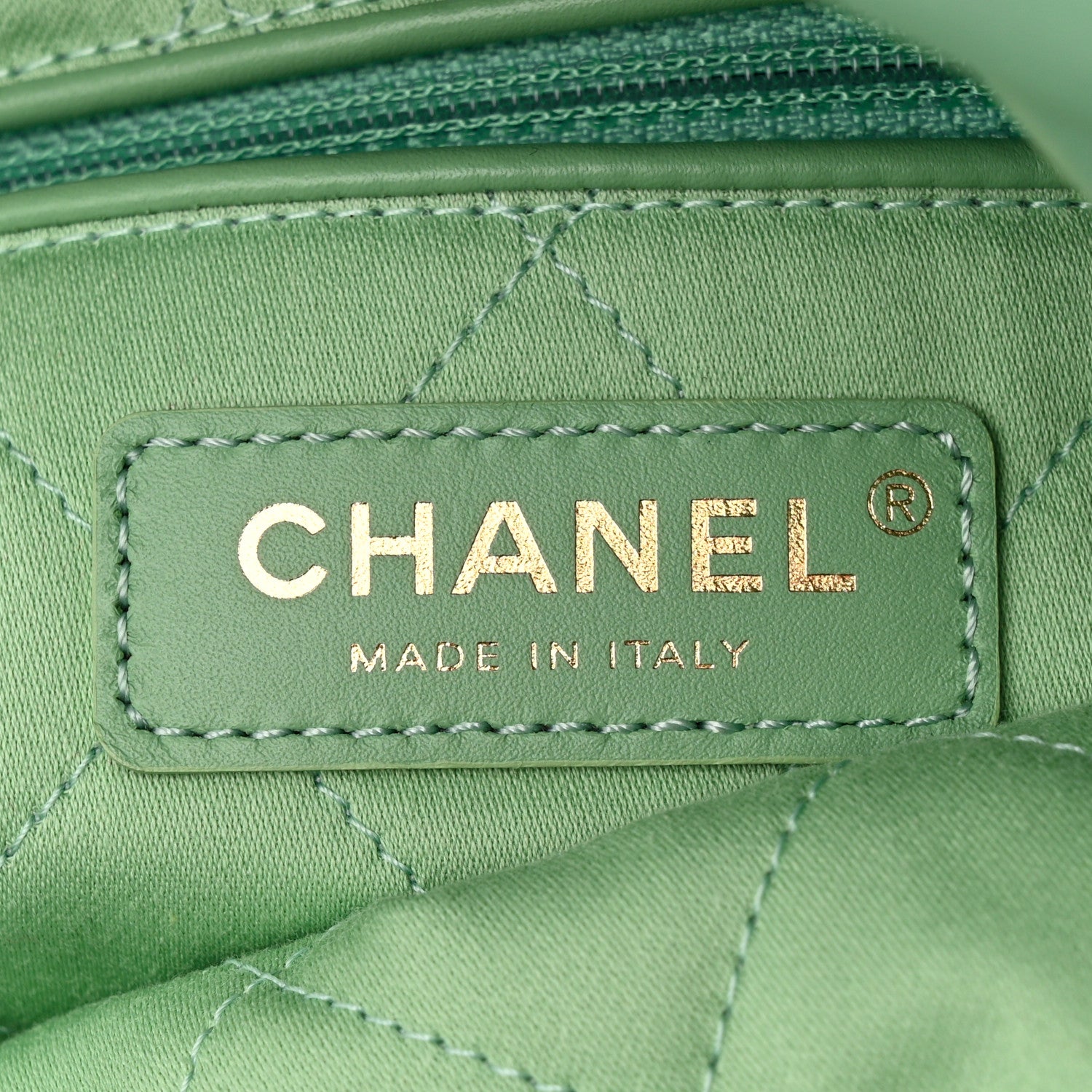 Chanel Shiny Calfskin Quilted Small Chanel 22 Light Green 7 of 11