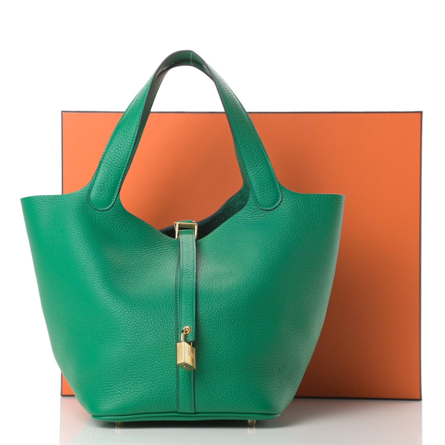 Hermes Taurillon Clemence Picotin Lock 22 MM Vert Vertigo 11 of 11