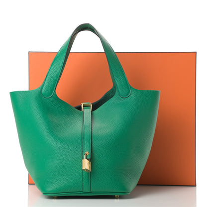 Hermes Taurillon Clemence Picotin Lock 22 MM Vert Vertigo 11 of 11