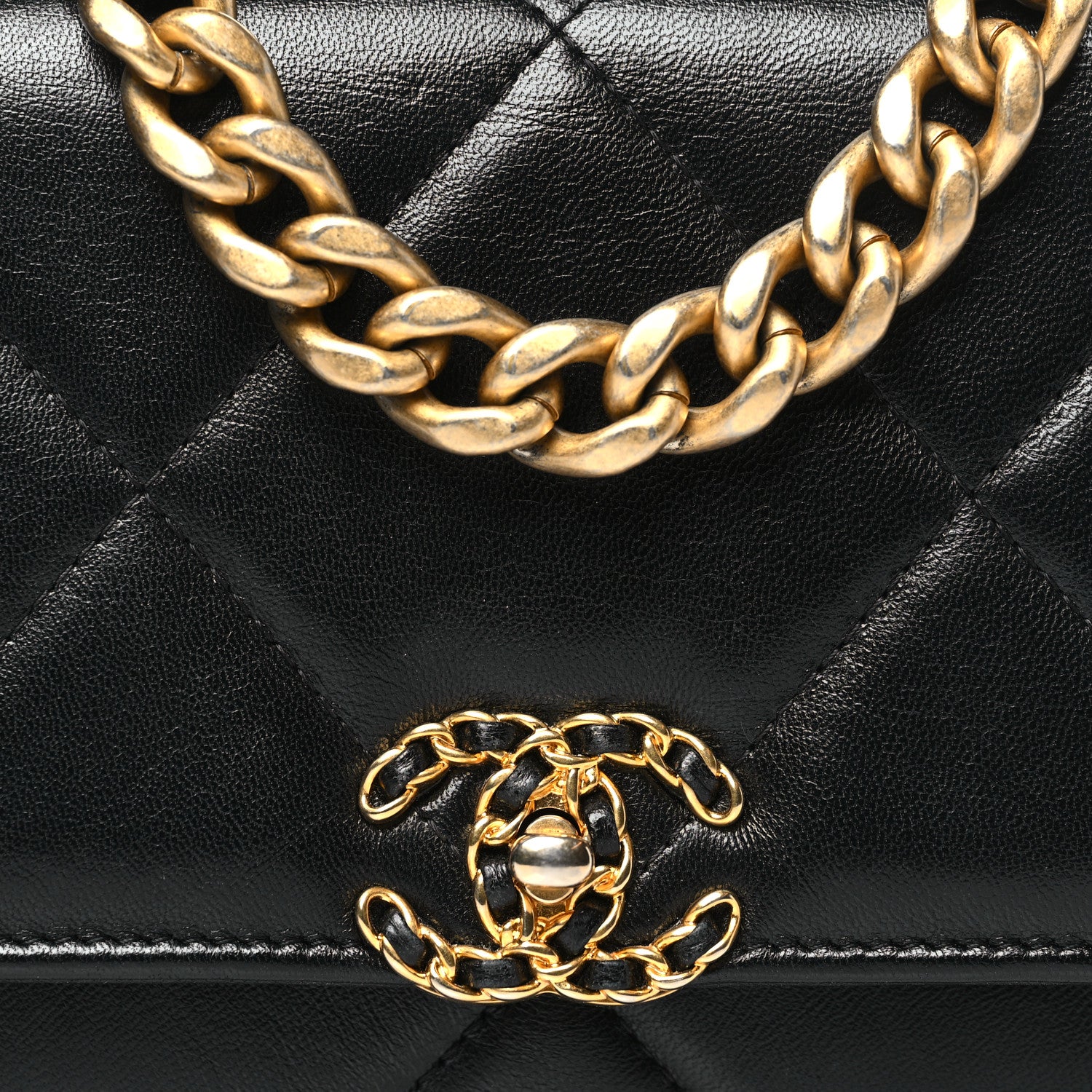 Chanel Lambskin Quilted Chanel 19 Wallet On Chain WOC Black 9 of 12