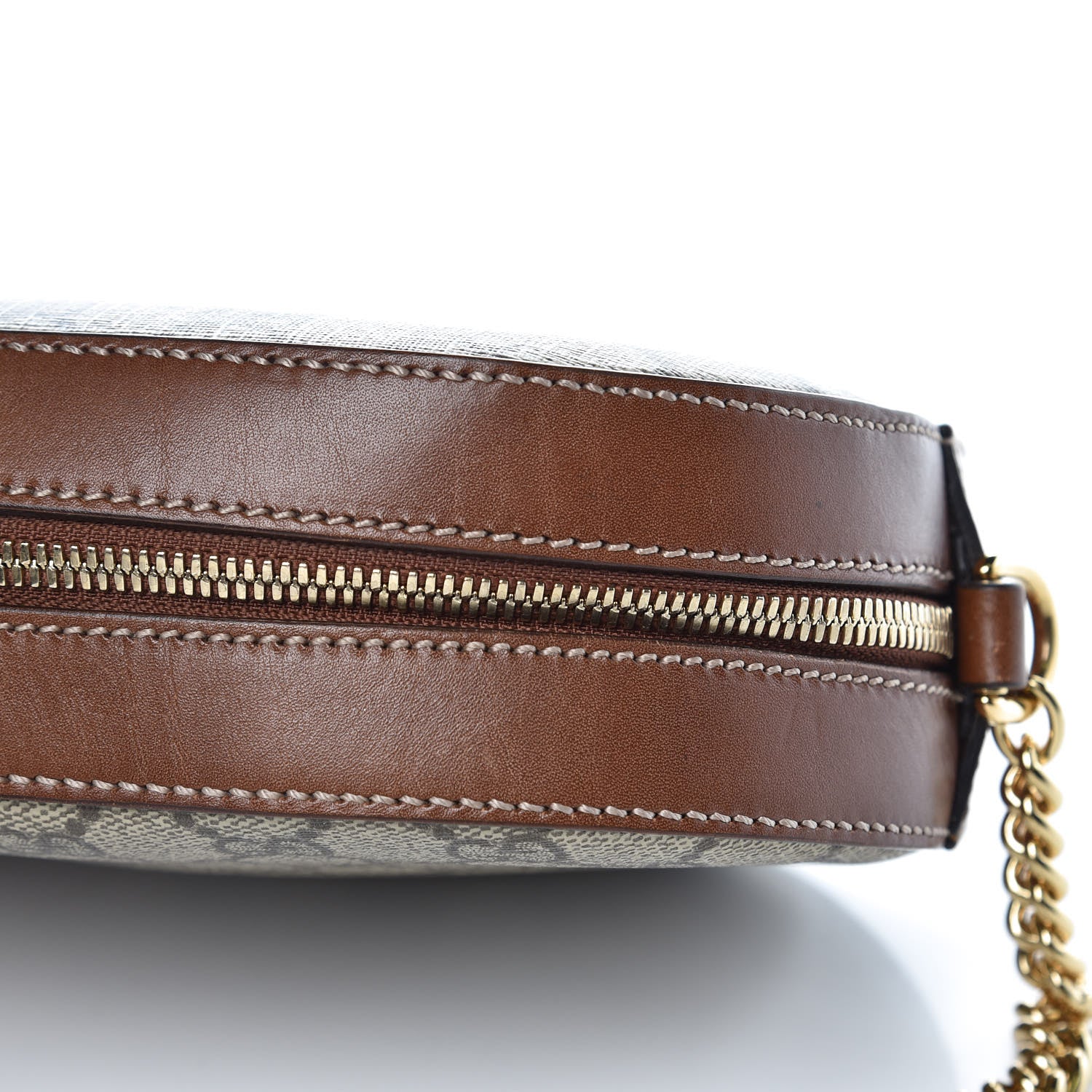 Gucci GG Supreme Monogram Cuoio Toscano Mini Chain Shoulder Bag Beige Ebony Cuir 8 of 10