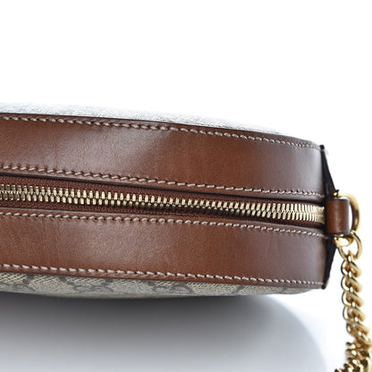 Gucci GG Supreme Monogram Cuoio Toscano Mini Chain Shoulder Bag Beige Ebony Cuir 8 of 10