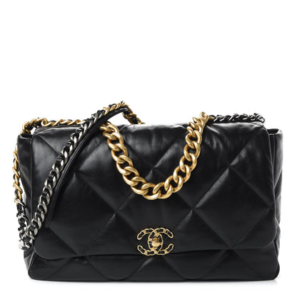 Chanel Goatskin Quilted Maxi 19 Flap Black 1 of 11